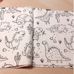 Cahier de coloriage lavable : Dinosaures